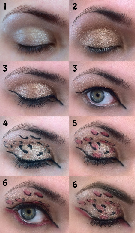 animal print makeup. leopard print makeup look